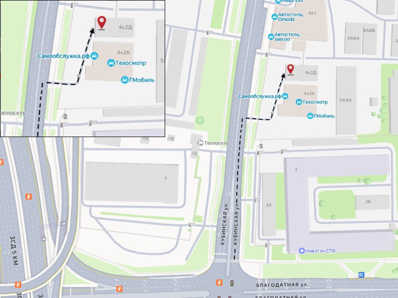 Схема подъезда к StoVesta Кубинская